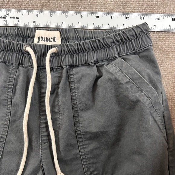 Pact Daily Twill Pants Womens Small Charcoal Gray Organic Cotton Stretch Relaxed - Picture 5 of 7